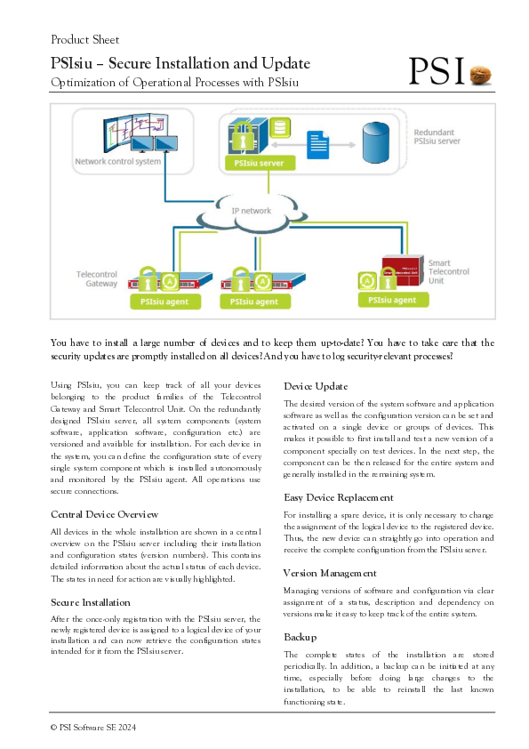 PSIsiu product sheet