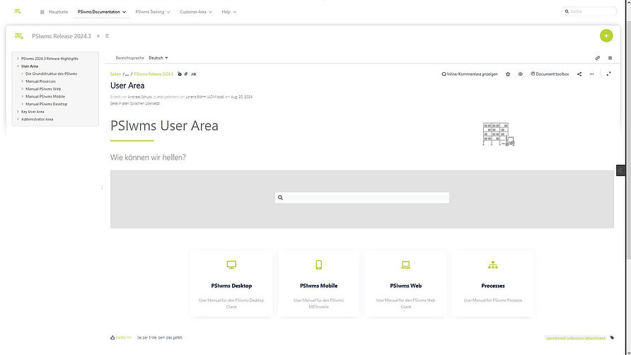 Collaboration Space in der Desktop Ansicht
