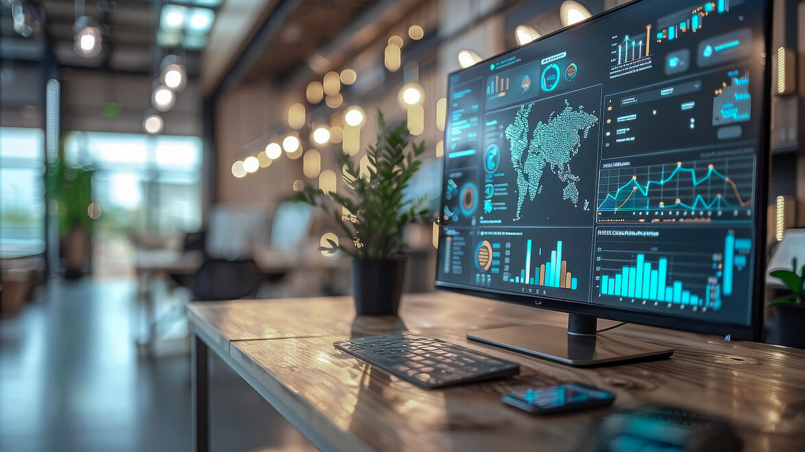 Monitor with a dashboard for trading