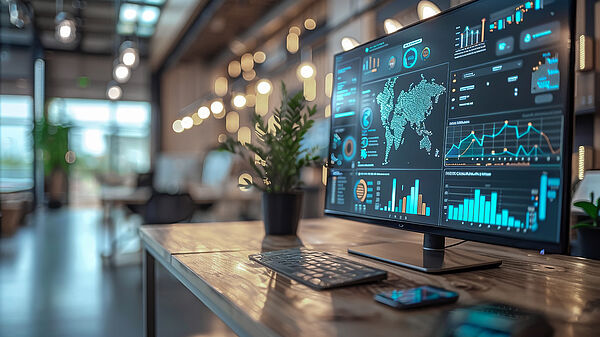 Monitor with a dashboard for trading